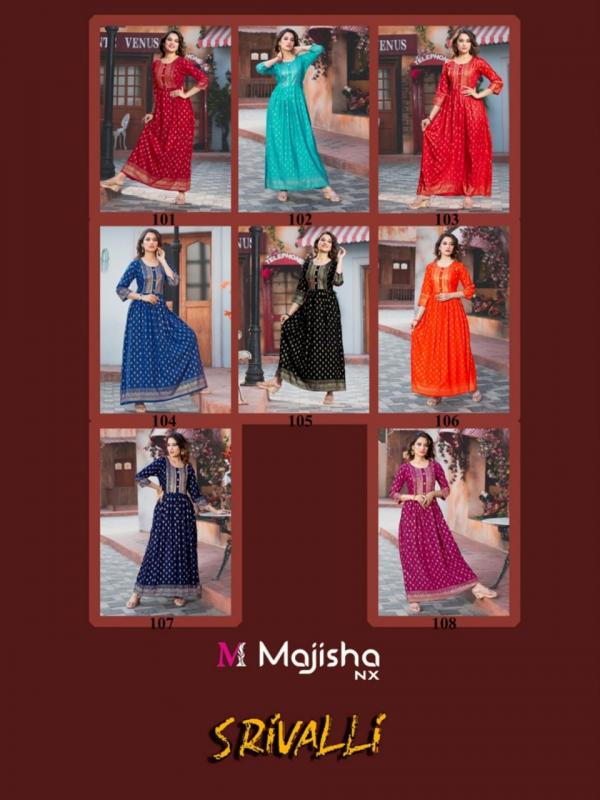 Majisha Nx Srivalli 1 Fancy Rayon Long Kurti 